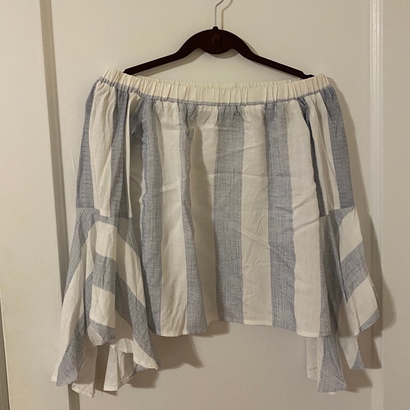 LF Seek the Label Off Shoulder Striped Top - Picture 4 of 5